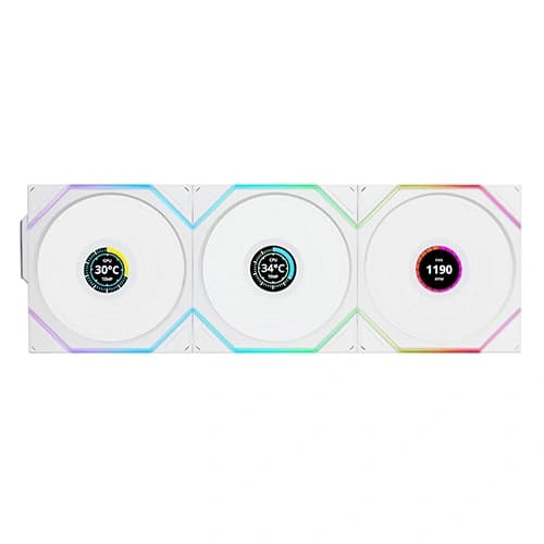 Lian Li UNI Fan TL120 LCD Wireless White ARGB Cabinet Fan, Triple Pack